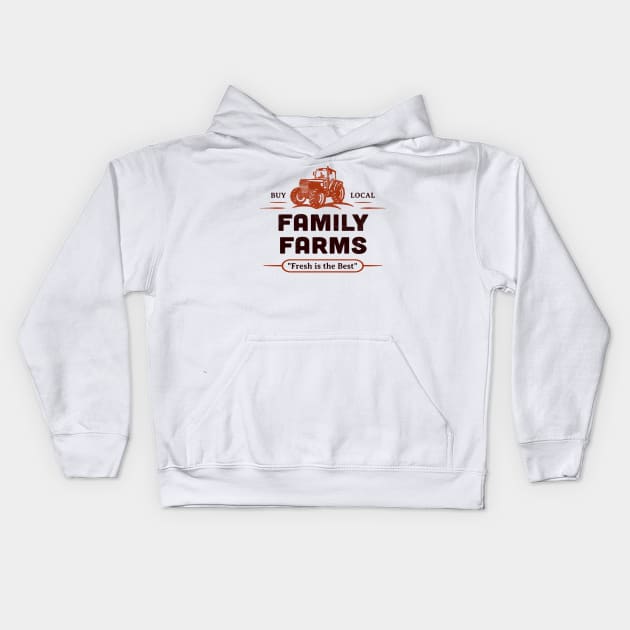 Buy Local Market Tractor Farmers Small Family Farms Retro Kids Hoodie by Pine Hill Goods
